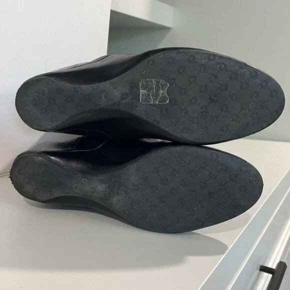 Laurel Over The Knee Covered Wedge Heel Boots Black Size 36 - Picture 13 of 16